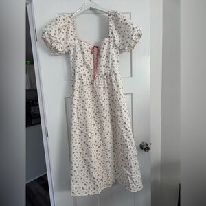 Worth collective Charlotte Cotton Midi Dress in Floral - Large